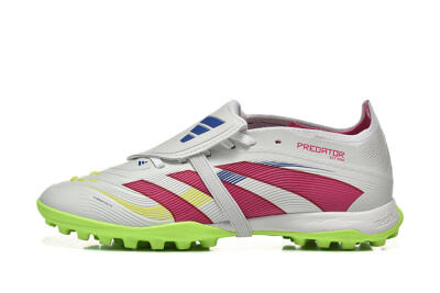 Unisex Adidas Predator 25 Elite Foldover Tongue TF Football Shoes - Grey/Red/Yellow