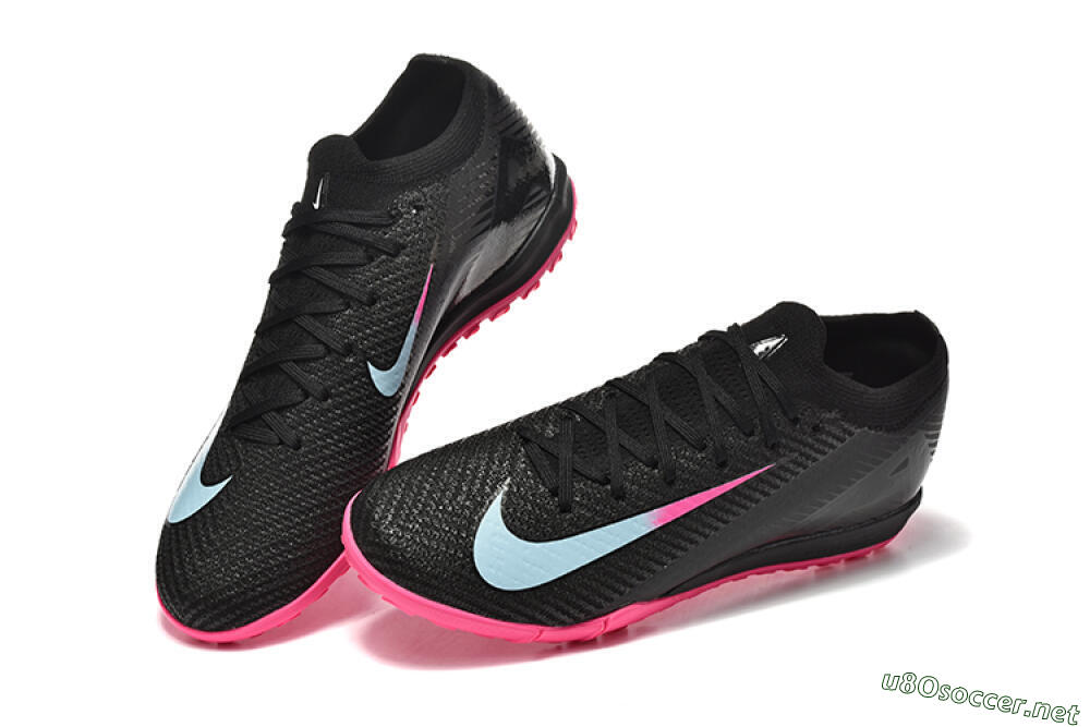 Men's Nike Air Zoom Mercurial Vapor 16 Elite TF Football Shoes - Black/Jade/Pink 6