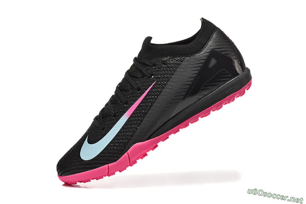 Men's Nike Air Zoom Mercurial Vapor 16 Elite TF Football Shoes - Black/Jade/Pink 8