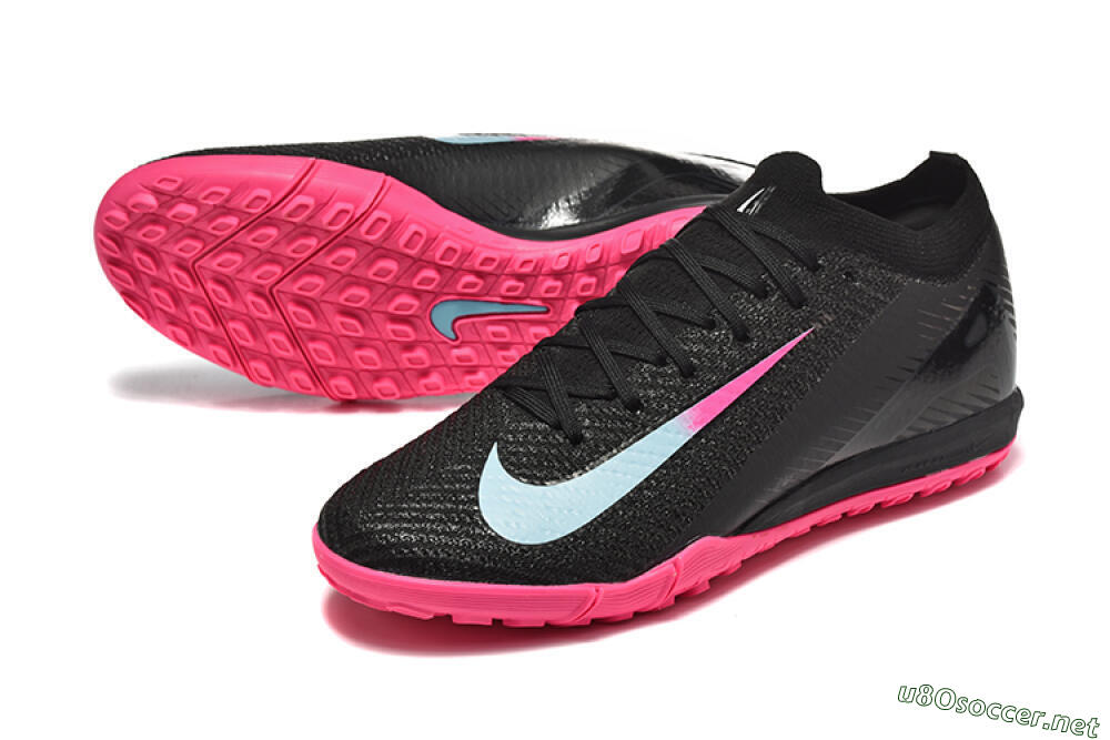 Men's Nike Air Zoom Mercurial Vapor 16 Elite TF Football Shoes - Black/Jade/Pink 3