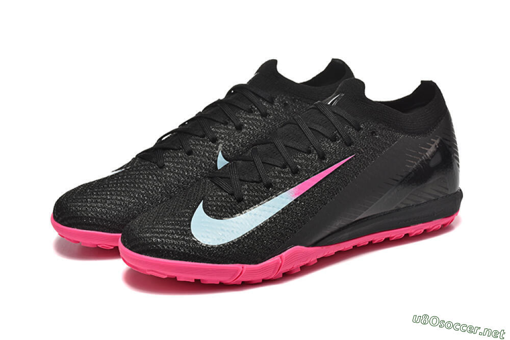Men's Nike Air Zoom Mercurial Vapor 16 Elite TF Football Shoes - Black/Jade/Pink 5