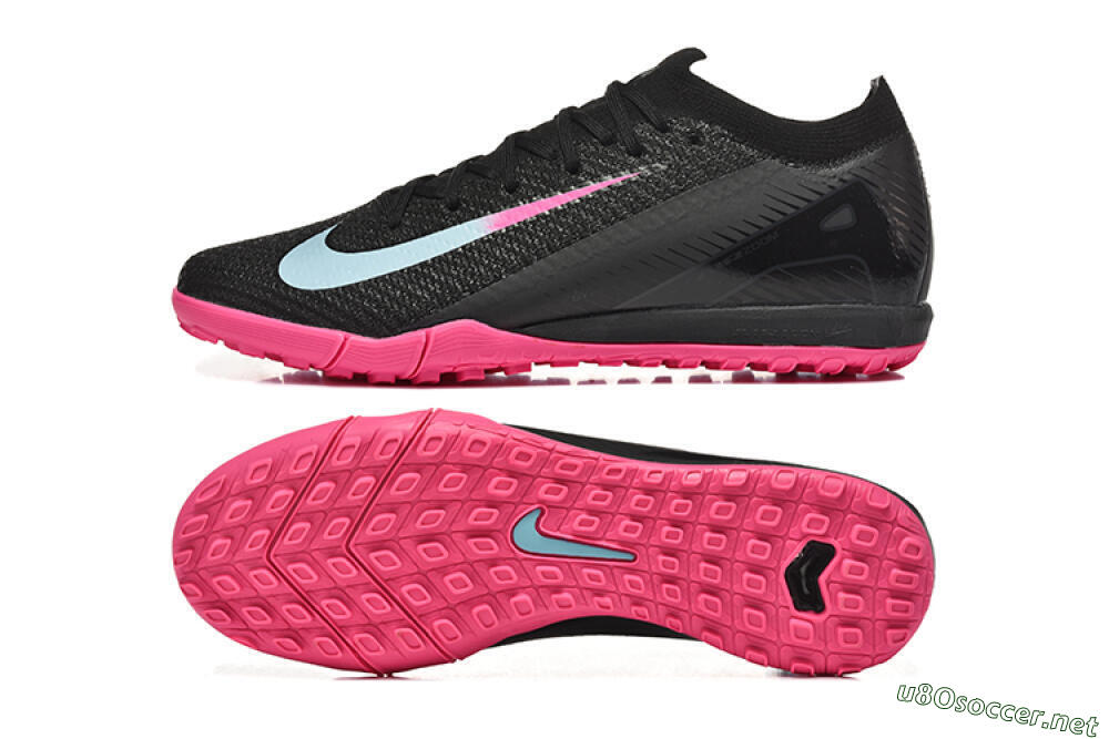 Men's Nike Air Zoom Mercurial Vapor 16 Elite TF Football Shoes - Black/Jade/Pink 1