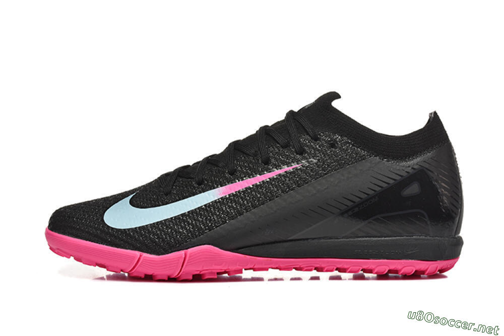 Men's Nike Air Zoom Mercurial Vapor 16 Elite TF Football Shoes - Black/Jade/Pink 0