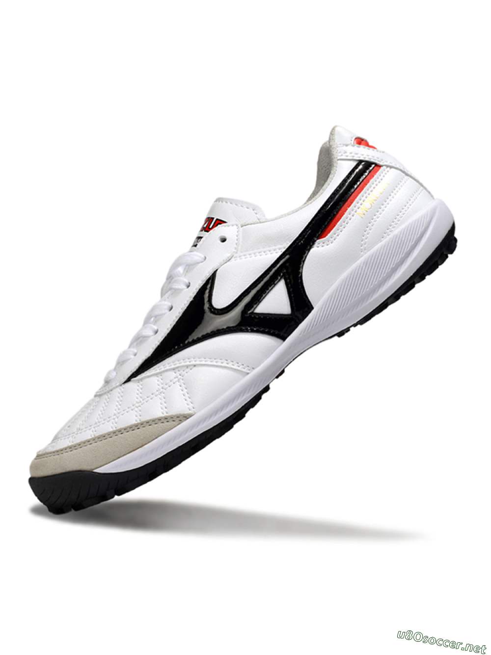 Men's Mizuno Morelia Neo 4 TF Football Shoes - White/Black/Red 5