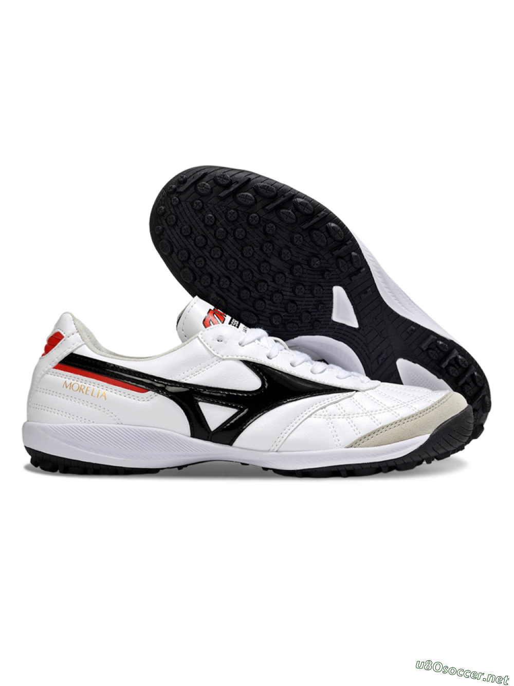 Men's Mizuno Morelia Neo 4 TF Football Shoes - White/Black/Red 2