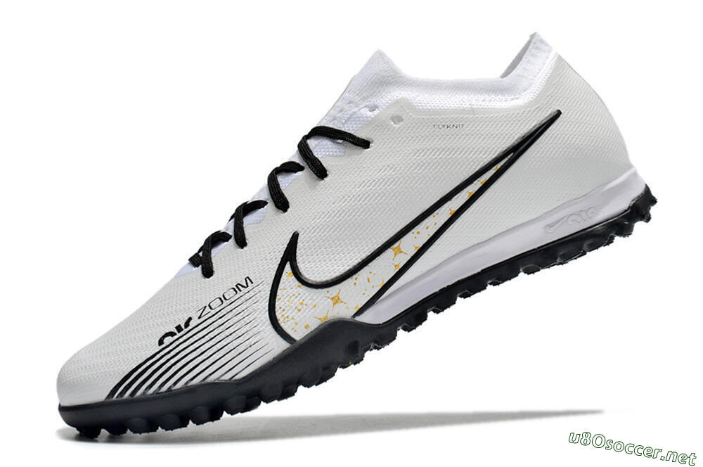 Men's Nike Air Zoom Mercurial Vapor 15 Elite TF Football Shoes - White/Black/Yellow 5