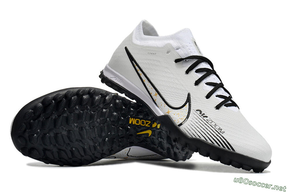 Men's Nike Air Zoom Mercurial Vapor 15 Elite TF Football Shoes - White/Black/Yellow 3