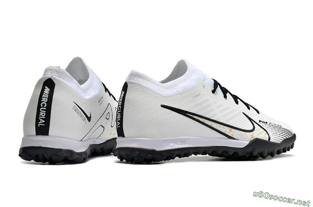 Men's Nike Air Zoom Mercurial Vapor 15 Elite TF Football Shoes - White/Black/Yellow 6