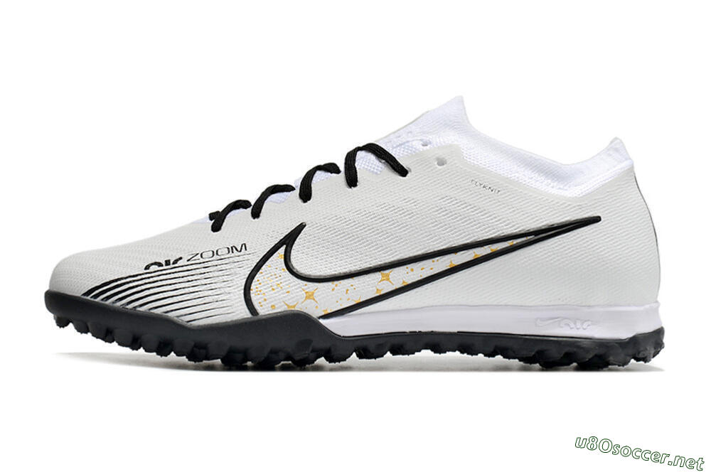 Men's Nike Air Zoom Mercurial Vapor 15 Elite TF Football Shoes - White/Black/Yellow 0
