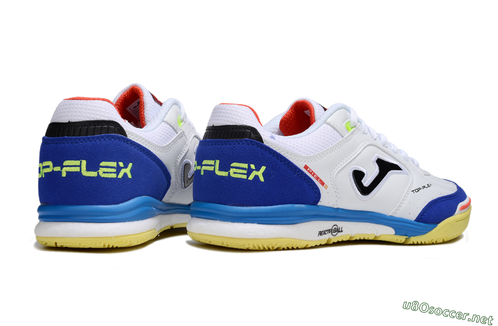 Men's Joma Top Flex IC Football Shoes - White/Blue/Red 6