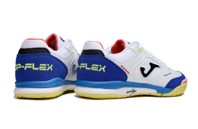 Men's Joma Top Flex IC Football Shoes - White/Blue/Red