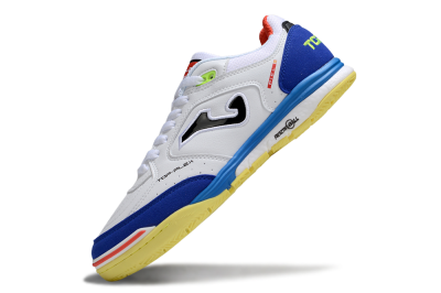 Men's Joma Top Flex IC Football Shoes - White/Blue/Red