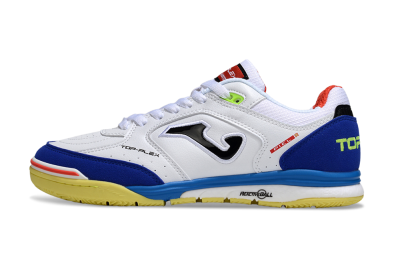 Men's Joma Top Flex IC Football Shoes - White/Blue/Red