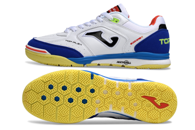 Men's Joma Top Flex IC Football Shoes - White/Blue/Red