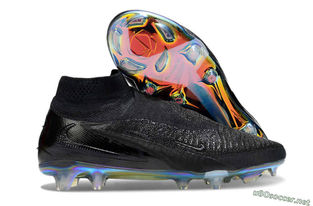 Unisex Nike Phantom 6 Elite High FG Football Boots - Black/Gold 2
