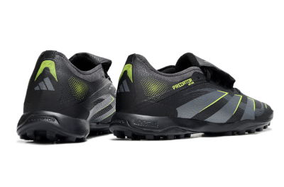 Men's Adidas Predator 25 Elite Foldover Tongue TF Football Shoes - Black/Grey/Yellow