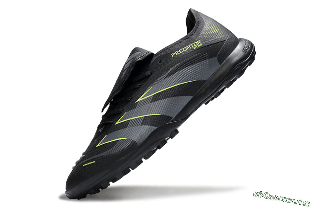 Men's Adidas Predator 25 Elite Foldover Tongue TF Football Shoes - Black/Grey/Yellow 5