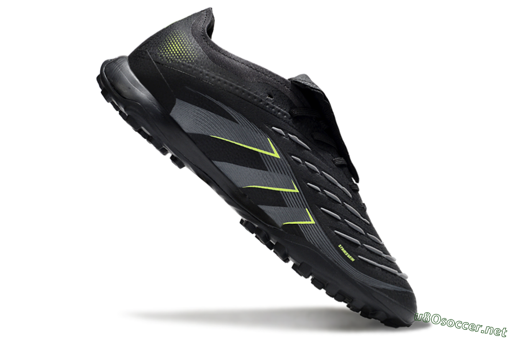 Men's Adidas Predator 25 Elite Foldover Tongue TF Football Shoes - Black/Grey/Yellow 4