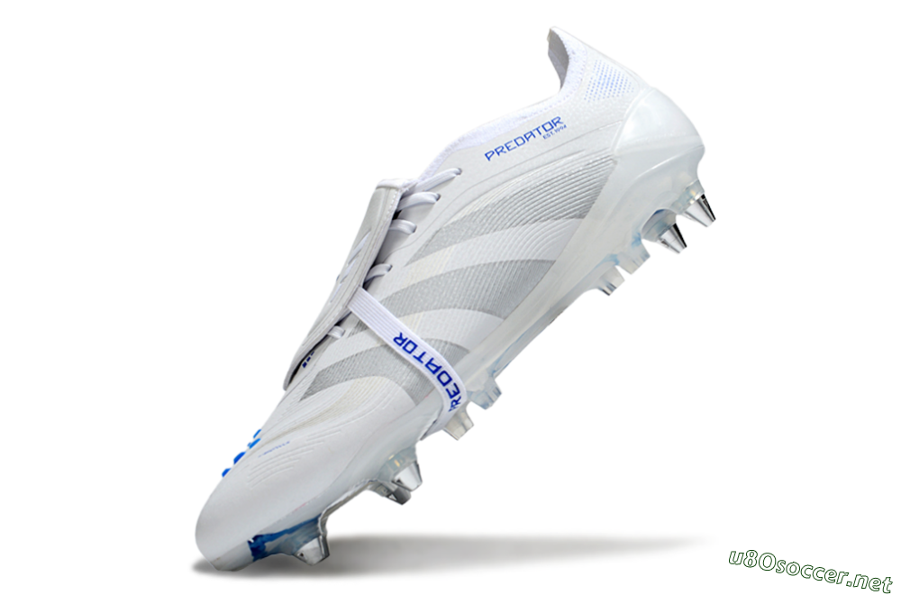 Men's Adidas Predator 25 Elite Foldover Tongue SG Football Boots - Beige/White/Blue 5