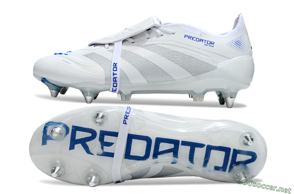 Men's Adidas Predator 25 Elite Foldover Tongue SG Football Boots - Beige/White/Blue 1