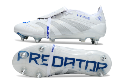 Men's Adidas Predator 25 Elite Foldover Tongue SG Football Boots - Beige/White/Blue