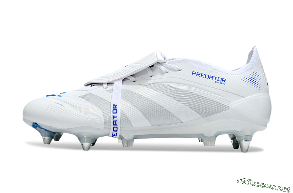 Men's Adidas Predator 25 Elite Foldover Tongue SG Football Boots - Beige/White/Blue 0