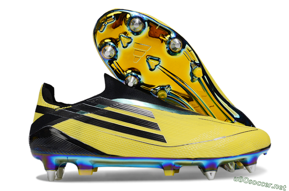 Men's Adidas F50 Elite Laceless SG Football Boots - Yellow/Black/Gold 2