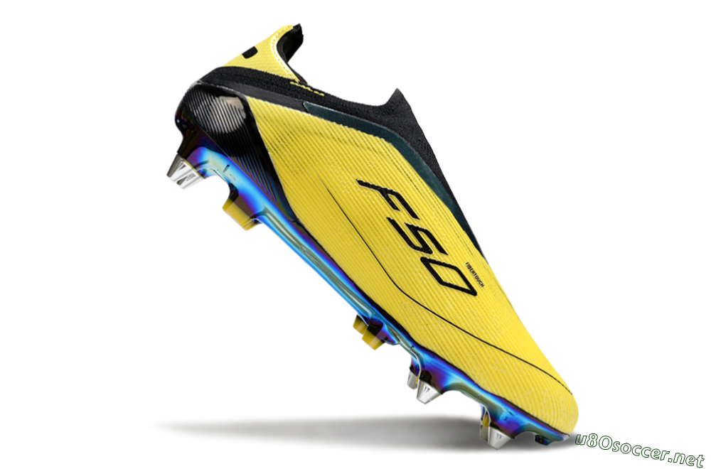 Men's Adidas F50 Elite Laceless SG Football Boots - Yellow/Black/Gold 4