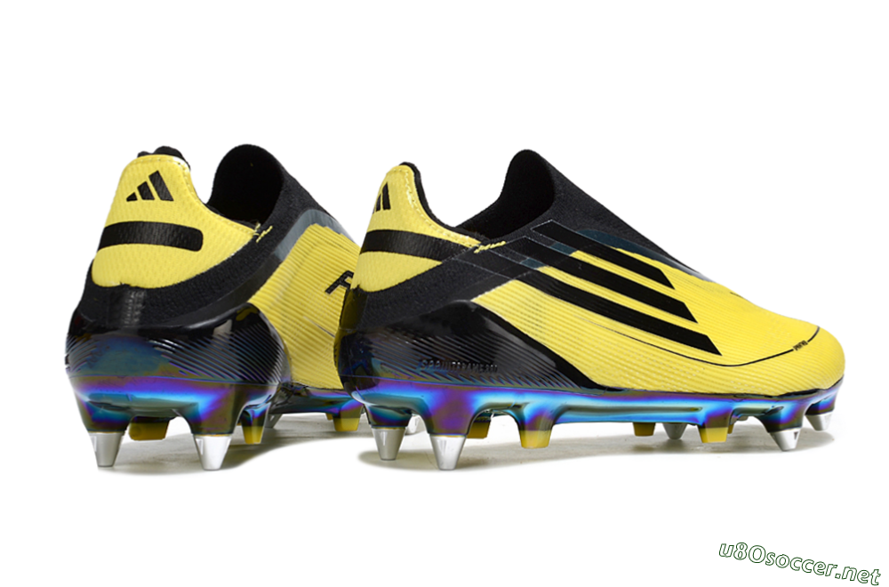 Men's Adidas F50 Elite Laceless SG Football Boots - Yellow/Black/Gold 6