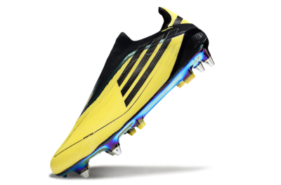 Men's Adidas F50 Elite Laceless SG Football Boots - Yellow/Black/Gold