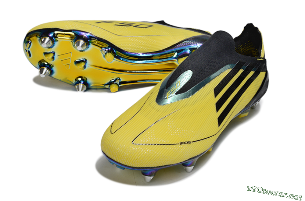 Men's Adidas F50 Elite Laceless SG Football Boots - Yellow/Black/Gold 3