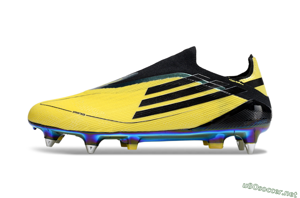 Men's Adidas F50 Elite Laceless SG Football Boots - Yellow/Black/Gold 0