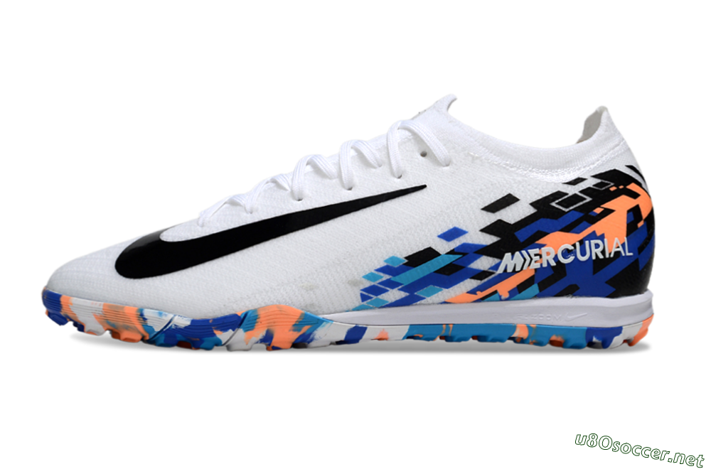 Unisex Nike Air Zoom Mercurial Vapor 16 Elite TF Football Shoes - White/Black/Orange 0