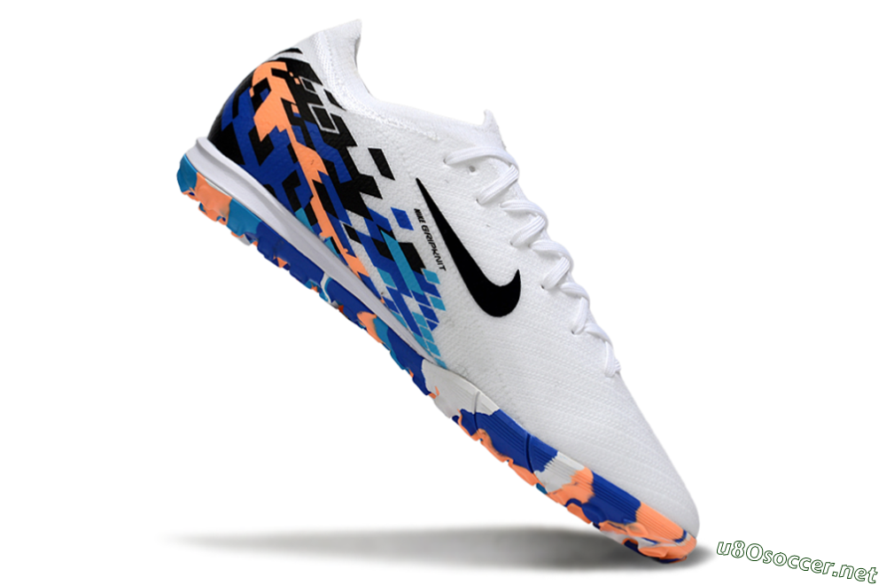 Unisex Nike Air Zoom Mercurial Vapor 16 Elite TF Football Shoes - White/Black/Orange 4