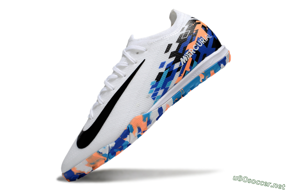 Unisex Nike Air Zoom Mercurial Vapor 16 Elite TF Football Shoes - White/Black/Orange 5