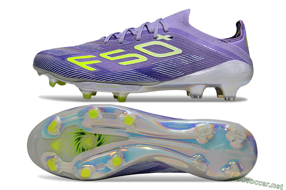 Unisex Adidas F50+ Elite Lightstrike Pro FG Football Boots - Purple/Yellow/White 1