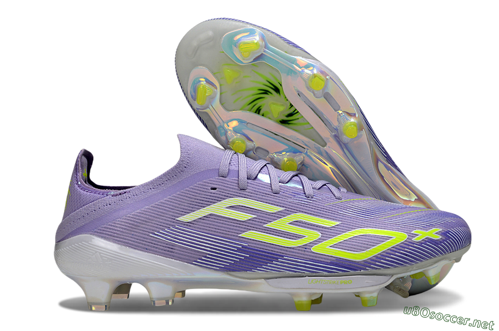 Unisex Adidas F50+ Elite Lightstrike Pro FG Football Boots - Purple/Yellow/White 2