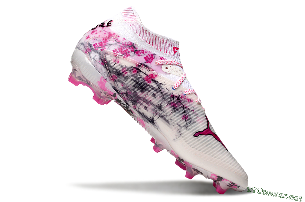 Unisex Puma Future 8 Ultimate FG Football Boots - White/Pink/Silver 5