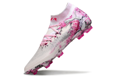 Unisex Puma Future 8 Ultimate FG Football Boots - White/Pink/Silver