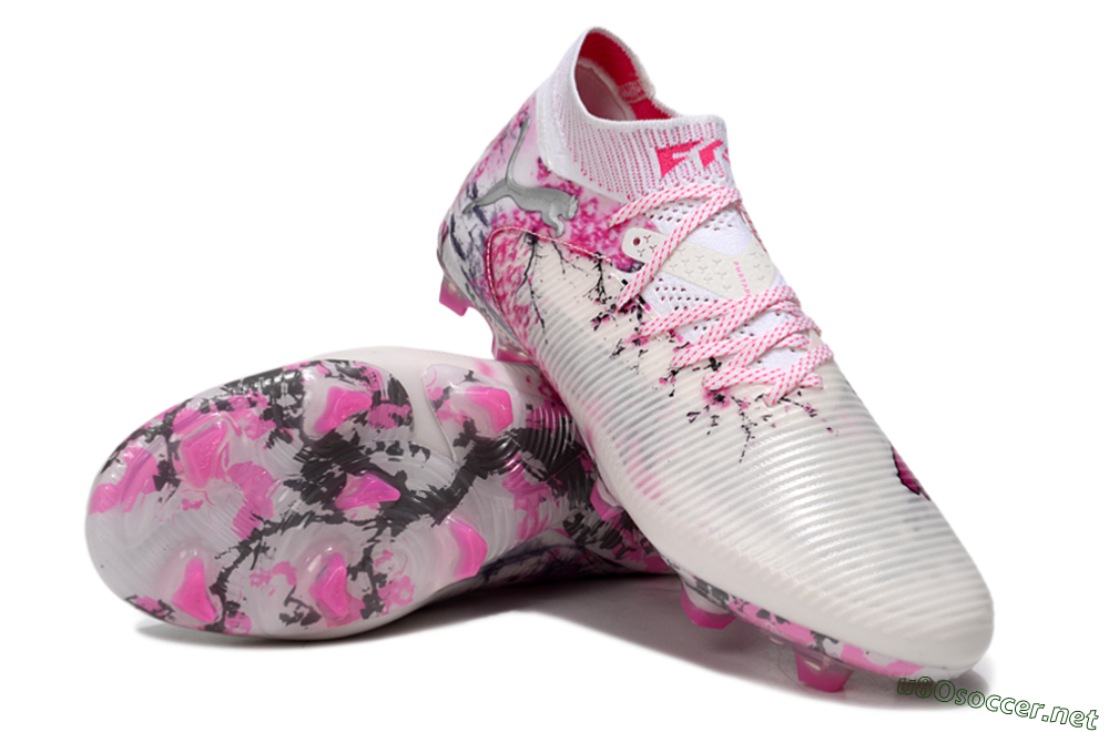 Unisex Puma Future 8 Ultimate FG Football Boots - White/Pink/Silver 4