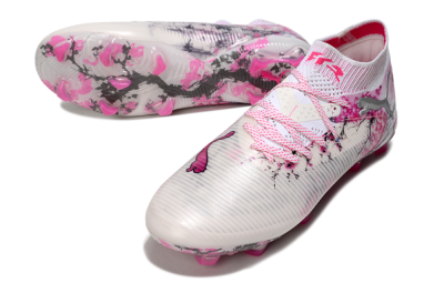 Unisex Puma Future 8 Ultimate FG Football Boots - White/Pink/Silver