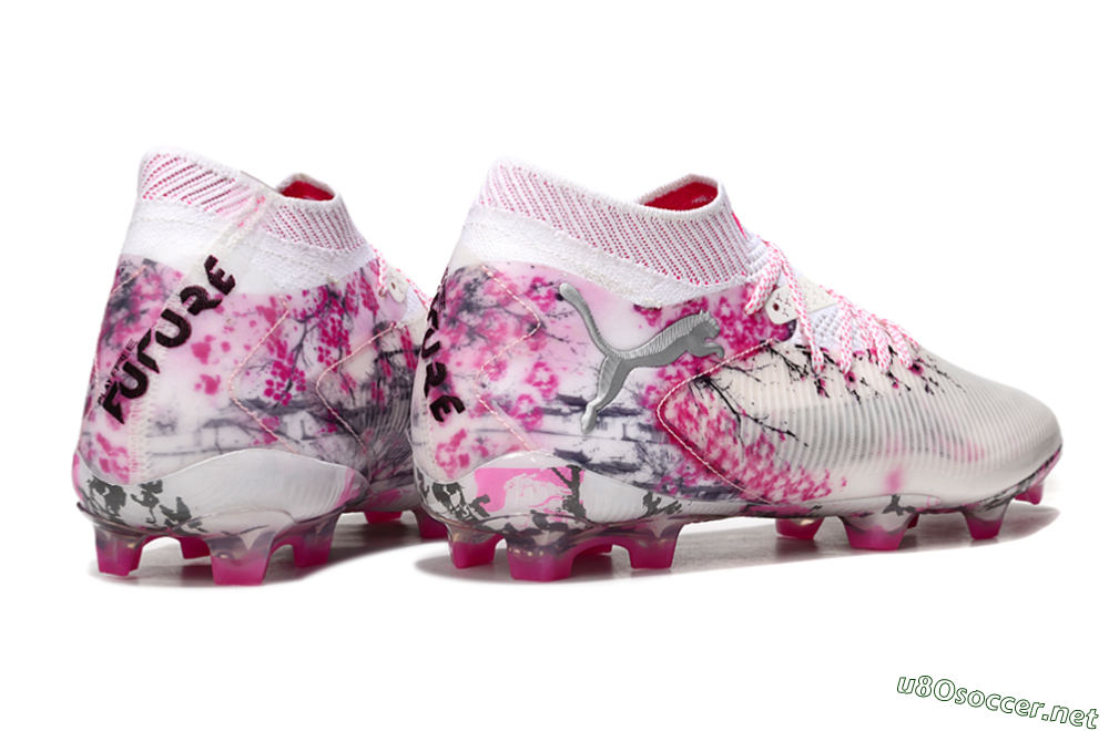 Unisex Puma Future 8 Ultimate FG Football Boots - White/Pink/Silver 7