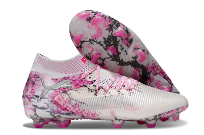 Unisex Puma Future 8 Ultimate FG Football Boots - White/Pink/Silver