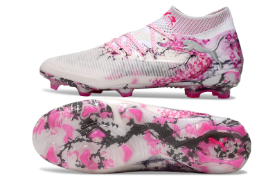 Unisex Puma Future 8 Ultimate FG Football Boots - White/Pink/Silver