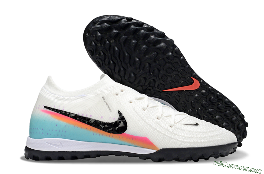 Men's Nike Phantom GX 2 Elite TF Football Shoes - White/Red/Jade 2