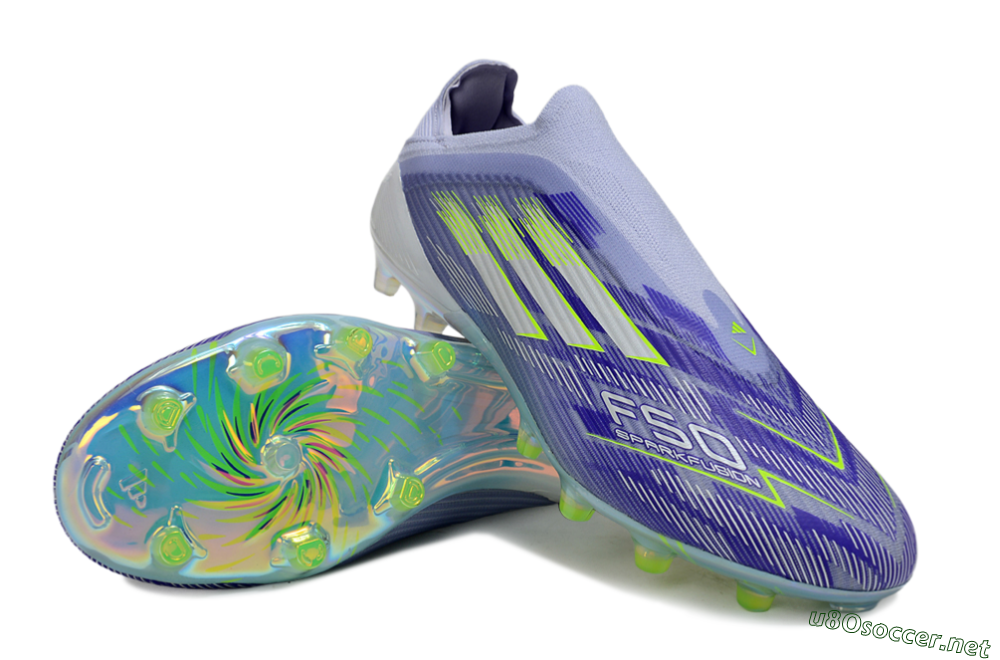 Unisex Adidas F50 Elite Laceless FG Football Boots - Blue/Yellow/Silver 4