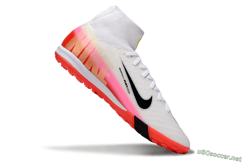 Unisex Nike Air Zoom Mercurial Superfly 10 Elite TF Football Shoes - White/Black/Red 5