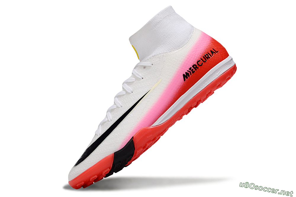 Unisex Nike Air Zoom Mercurial Superfly 10 Elite TF Football Shoes - White/Black/Red 6