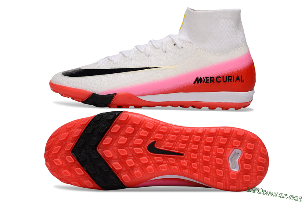Unisex Nike Air Zoom Mercurial Superfly 10 Elite TF Football Shoes - White/Black/Red 1