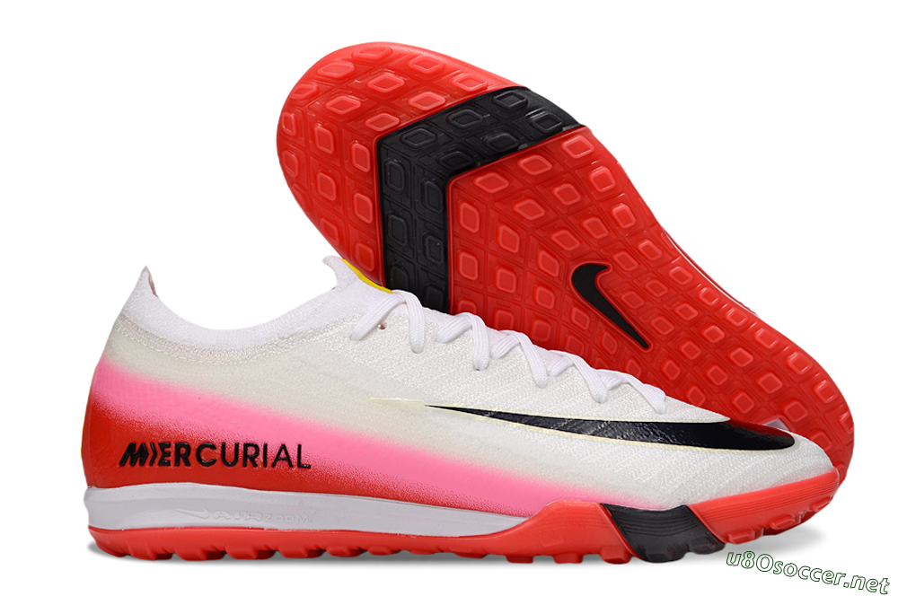 Unisex Nike Air Zoom Mercurial Vapor 16 Elite TF Football Shoes - White/Blue/Pink 2